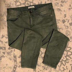 Free People Army green zipper pants